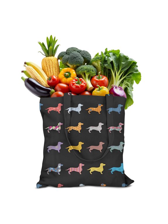 Dog Lovers Canvas Bag – Cute Canine and Bone Pattern Reusable Tote for Pet Enthusiasts