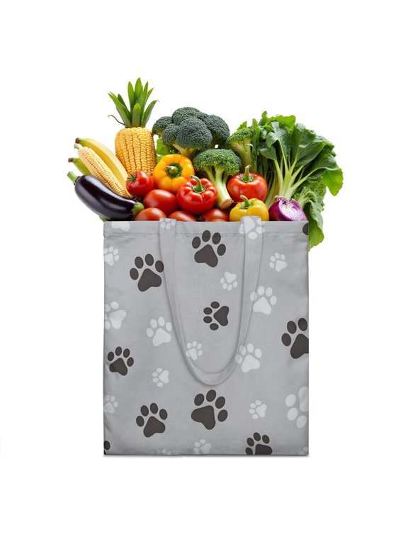 Dog Lovers Canvas Bag – Cute Canine and Bone Pattern Reusable Tote for Pet Enthusiasts