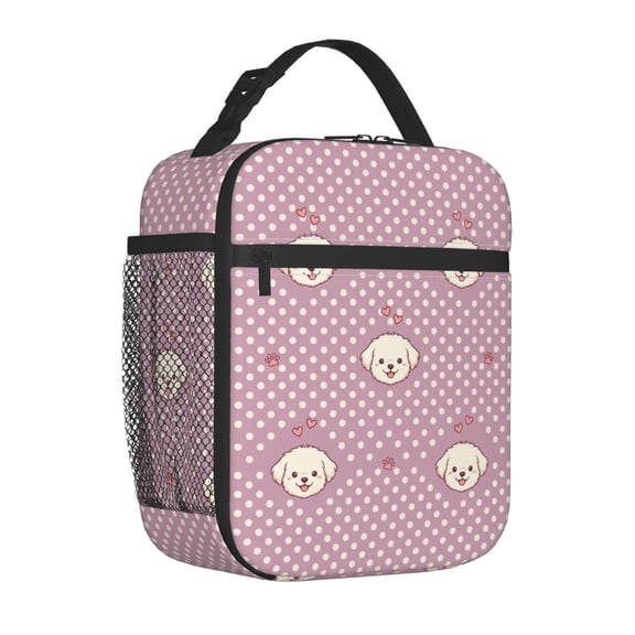 Dog Lunch Bag, Aesthetic Corgi Dog Print Insulated Meal Tote, Reusable Double Layer Thermal Bento Container, Travel Handheld Case for Adults