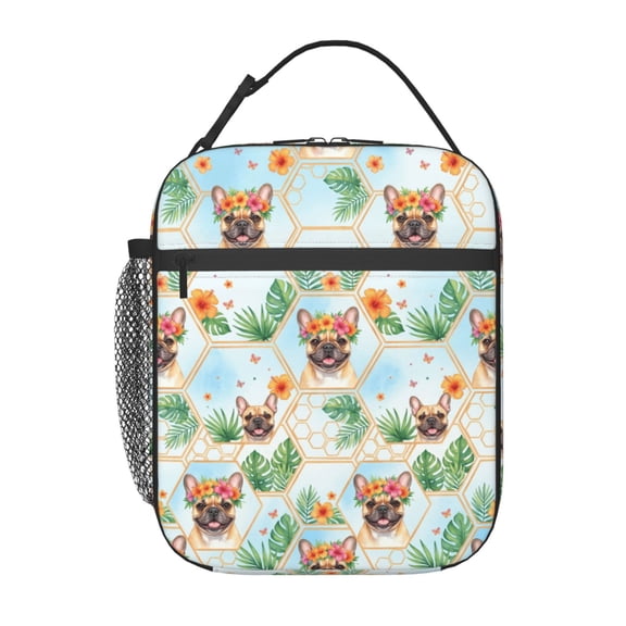 Dog Lunch Box Insulated Thermal Leakproof Cute Puppy Reusable Meal Prep Tote With Buckle Handle For Picnic Travel Beach