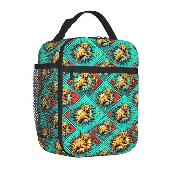 Dog Lunch Box, Portable Insulated Soft Shell Carrier, Reusable Thick Lining Thermal Bento Container, Animal Print Daypack For Outdoor