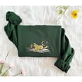 thumbnail image 1 of Dog Lying On Book With Flower Embroidered Sweatshirt, 1 of 5