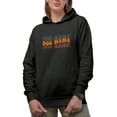 thumbnail image 1 of Dog Mama, Dog Parent, Lover or Owner Moms Themed, Groovy Retro Wavy Text Merch Gift, Black Hooded Sweatshirt or Hoodie, Small, 1 of 5