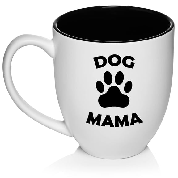 Dog Mama Funny Dog Mom Mother Ceramic Coffee Mug Tea Cup Gift for Her, Women, Sister, Daughter, Cute, Funny, Family, Girlfriend, Birthday, Anniversary, Pet Mom, Puppy, Dog Lover (16oz White)