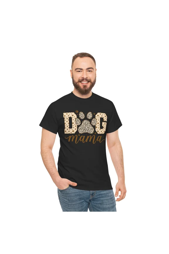 Dog Mama Leopard Paw Print Graphic Unisex T-Shirt, S-5XL