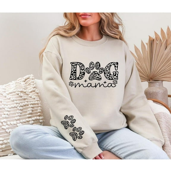 Dog Mama Sweatshirt, Leopard Print Paw, Pet Lover Hoodie SWEATSHIRT All Size S-5XL