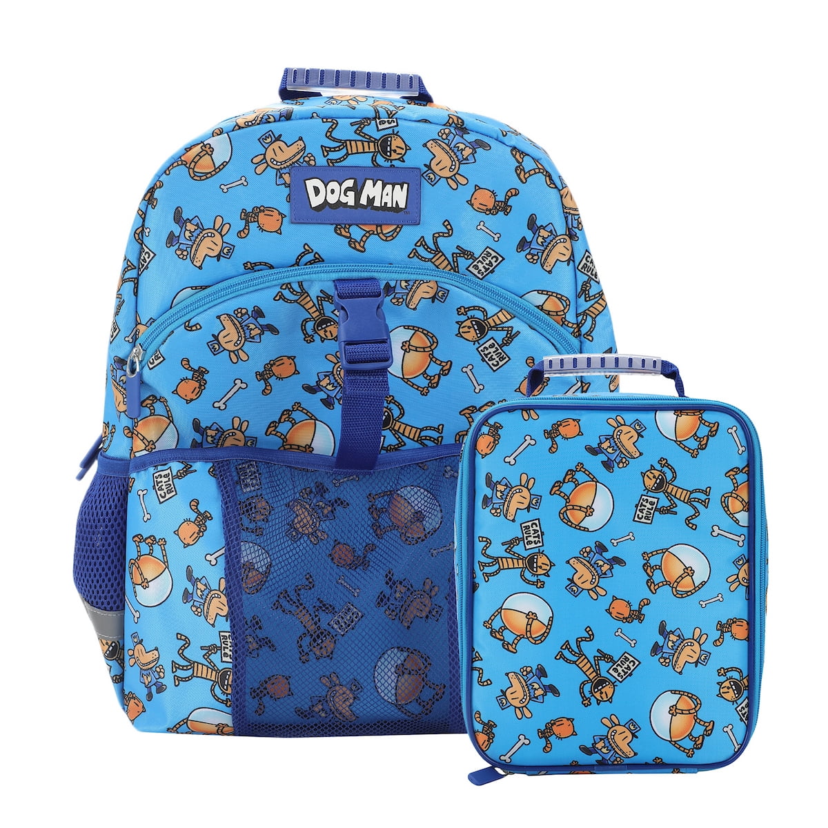 Dog Man 2-Piece 16" Youth Premium Backpack & Lunch Kit Set For School ...