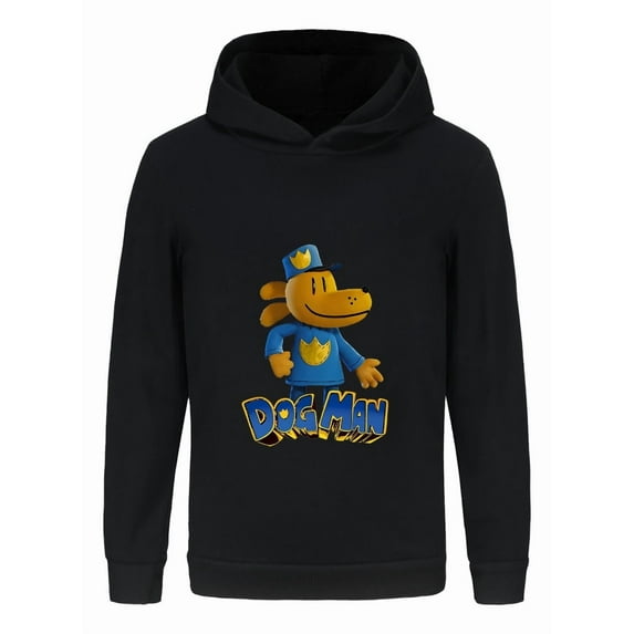 Dog Man 3D Animated Close-Up Kids Hoodie – Action Comic Hero Sweatshirt for Boys & Girls