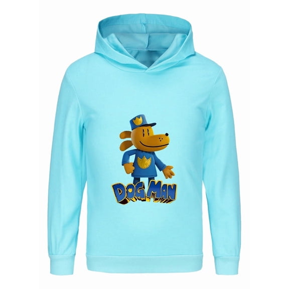 Dog Man 3D Animated Close-Up Kids Hoodie – Action Comic Hero Sweatshirt for Boys & Girls