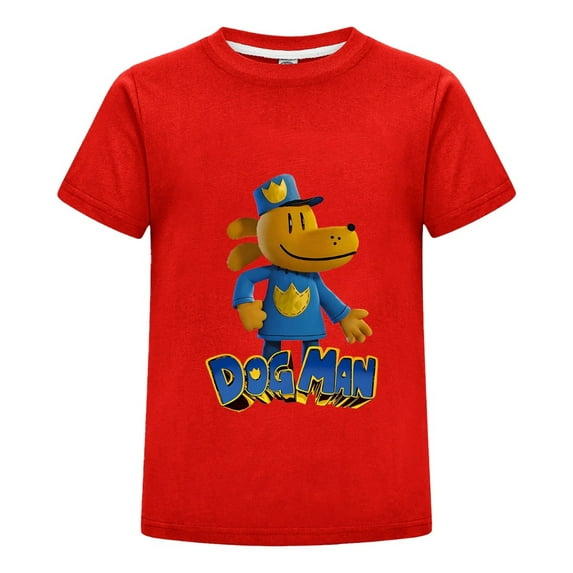 Dog Man 3D Close-Up Animated Hero Shirt – Boys Girls Kids T-Shirt Tee Top for Action Fans