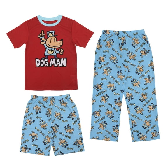 Dog Man All-Over Print Boy's 3-Piece Pajama Set -Large (10/12
