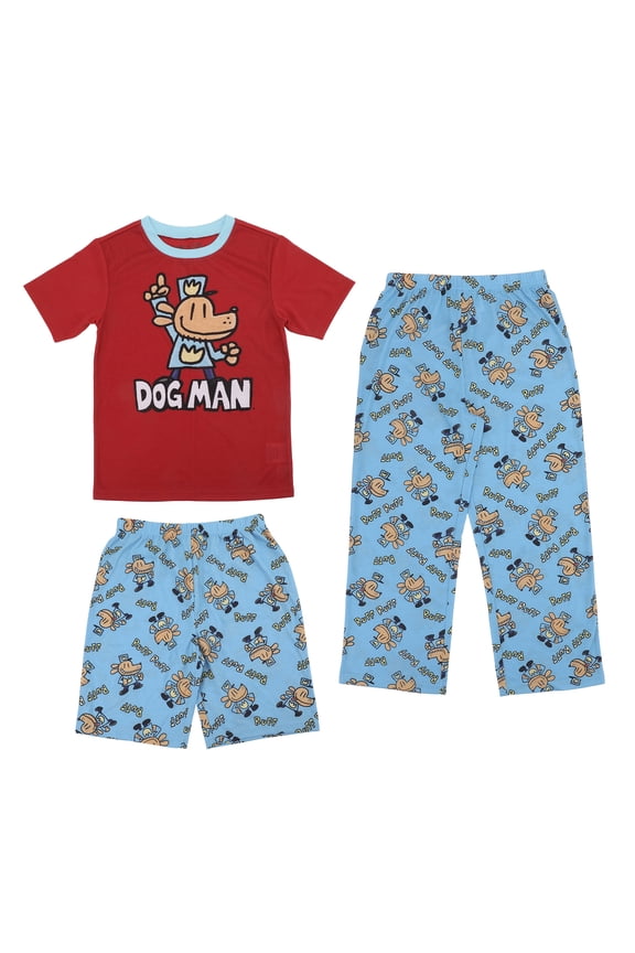 Dog Man All-Over Print Boy's 3-Piece Pajama Set -Medium (8)