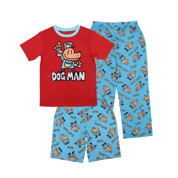 Dog Man All-Over Print Boy's 3-Piece Pajama Set - XS (4/5)