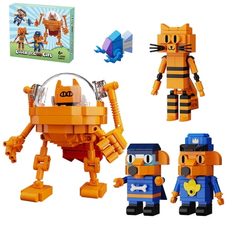 Dogered Mans Figures Building Block Set Cartoon Anime Cats Petey Toys Movie Fans Kids Gifts(529 PCS)