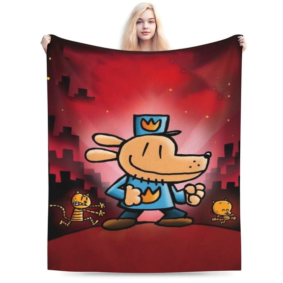 Dog Man Bed Blanket 3D Printed Throw Blanket Lightweight Super Soft Air Conditioning Room All Season Blanket Sofa Couch Bed Fans Cartoon Blanket 80"X60"