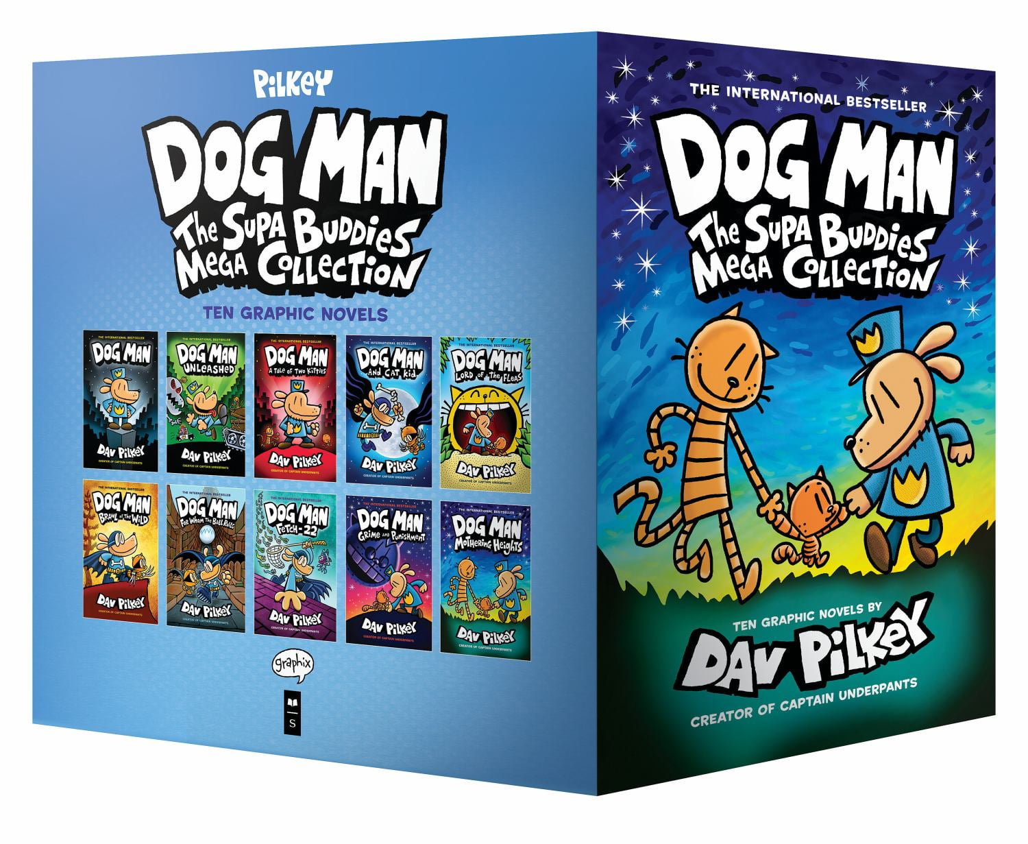 Dog Manシリーズ全12巻セット Dog Man Series: Supa Buddies Mega Collection Comic Books #1-10 Box