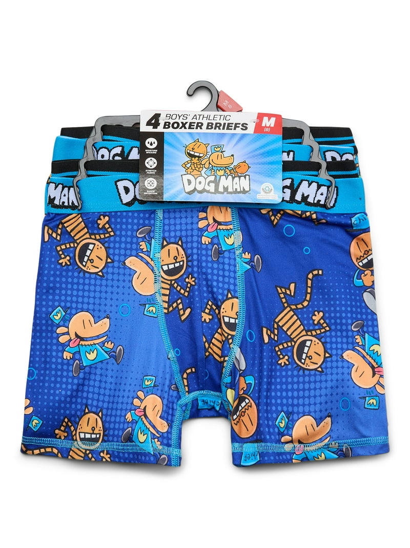 Dog Man Boys Boxer Briefs Underwear, 4-Pack, Sizes XS-XL - Walmart.com