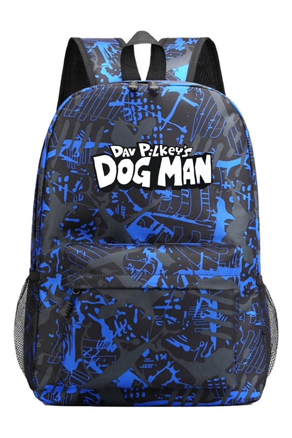 Dog Man Camouflage Print Backpack, Stylish Anime Gaming School Bag with Laptop Pocket, Lightweight Daypack for Daily Use