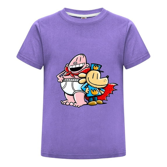 Dog Man & Captain Underpants hero Friends Kids T-Shirt – Fun Boys Girls Comic Tee Top for Everyday Wear
