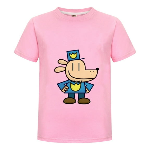 Dog Man Cartoon Pose Clipart Design Kids Shirt – Colorful Tee Top for Boys and Girls Who Love Comics