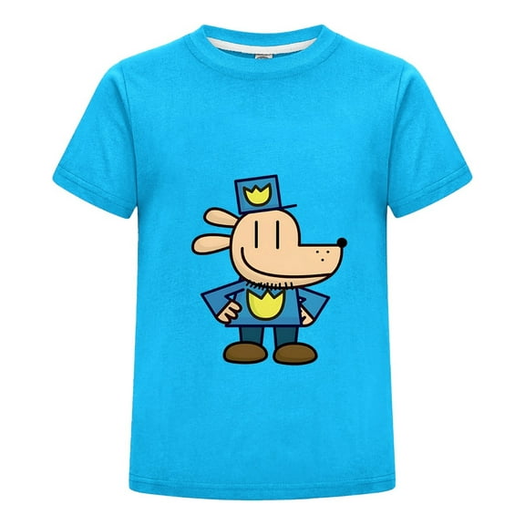 Dog Man Cartoon Pose Clipart Design Kids Shirt – Colorful Tee Top for Boys and Girls Who Love Comics