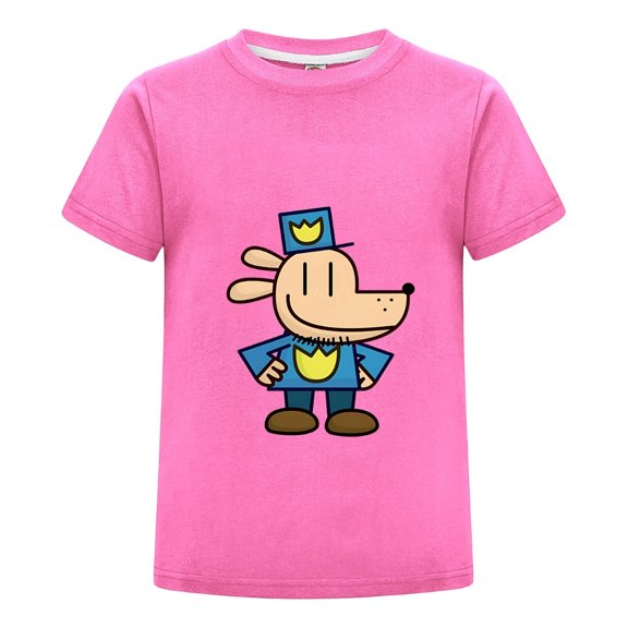 Dog Man Cartoon Pose Clipart Design Kids Shirt – Colorful Tee Top for Boys and Girls Who Love Comics