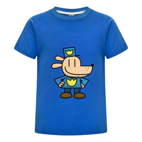 Dog Man Cartoon Pose Clipart Design Kids Shirt – Colorful Tee Top for Boys and Girls Who Love Comics