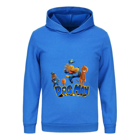 Dog Man & Cat Friends Lineup Kids Hoodie – Colorful Comic Sweatshirt for Boys & Girls