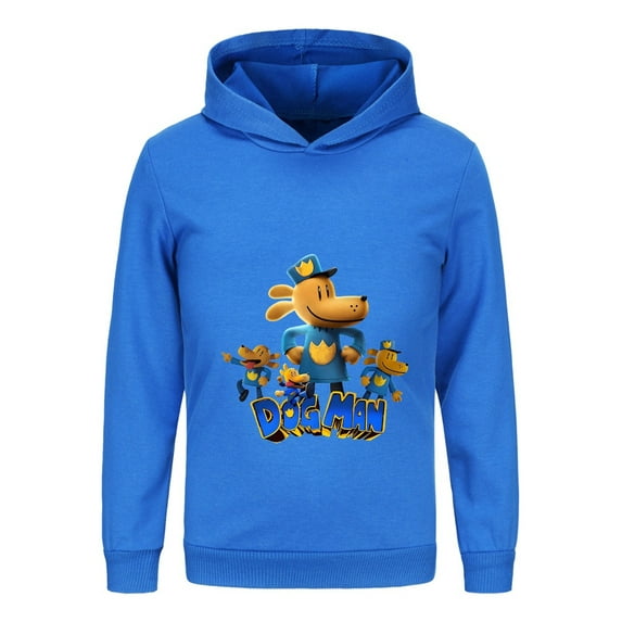 Dog Man Character Lineup Pose Kids Hoodie – Comic Series Graphic Shirt for Boys & Girls