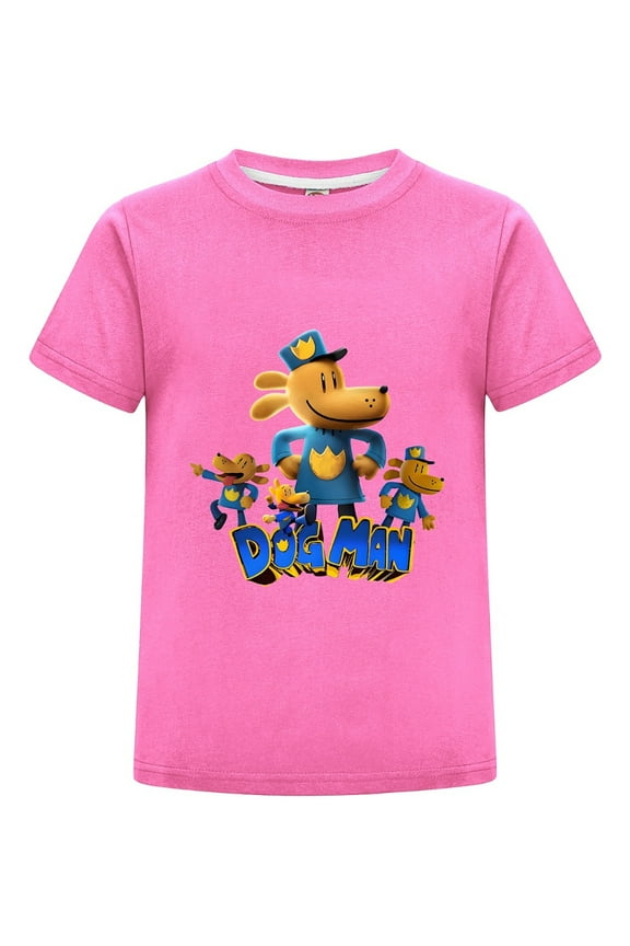 Dog Man Character Lineup Pose Kids Shirt – Boys Girls Graphic T-Shirt Tee Top for Fans of Comic Series