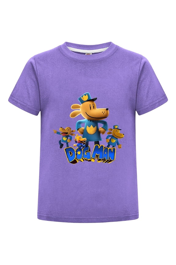 Dog Man Character Lineup Pose Kids Shirt – Boys Girls Graphic T-Shirt Tee Top for Fans of Comic Series