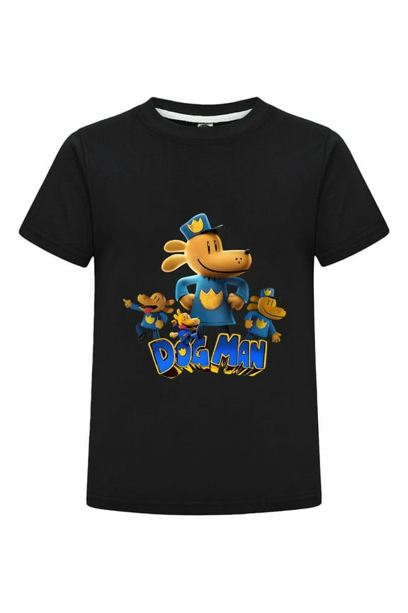 Dog Man Character Lineup Pose Kids Shirt – Boys Girls Graphic T-Shirt Tee Top for Fans of Comic Series