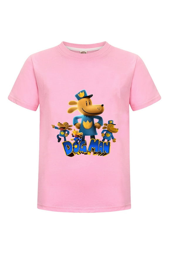 Dog Man Character Lineup Pose Kids Shirt – Boys Girls Graphic T-Shirt Tee Top for Fans of Comic Series