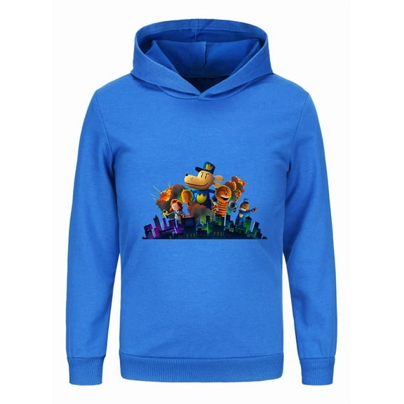 Dog Man City Scene at Night Kids Hoodie – Urban Comic Group Sweatshirt for Boys & Girls