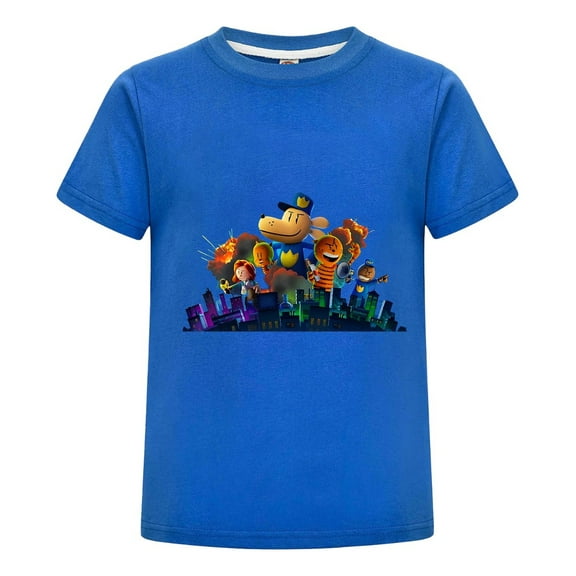 Dog Man City Scene at Night T-Shirt – Kids Boys Girls Comic Tee Top with Group Urban Design