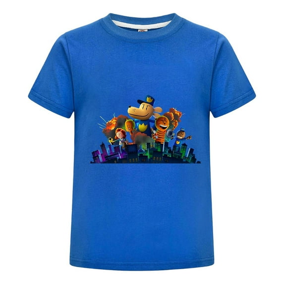 Dog Man City Scene at Night T-Shirt – Kids Boys Girls Comic Tee Top with Group Urban Design