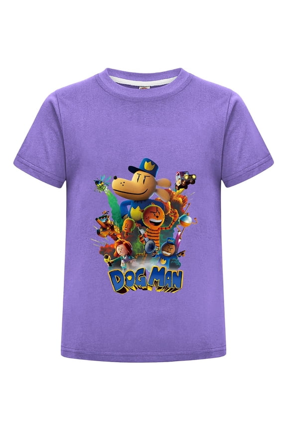 Dog Man Comic Explosion Design Shirt – Boys Girls Kids T-Shirt Graphic Tee Top with Heroic Comic Vibe