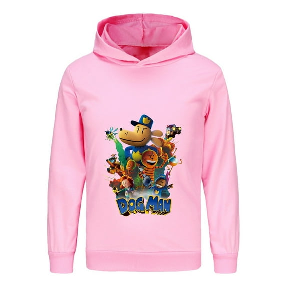 Dog Man Comic Explosion Kids Hoodie – Heroic Action Graphic Sweatshirt for Boys & Girls