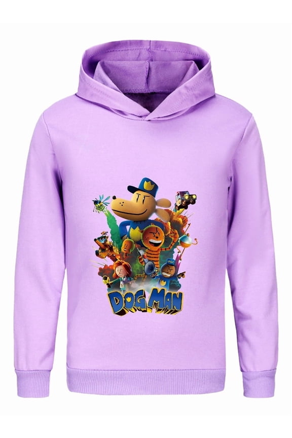 Dog Man Comic Explosion Kids Hoodie – Heroic Action Graphic Sweatshirt for Boys & Girls