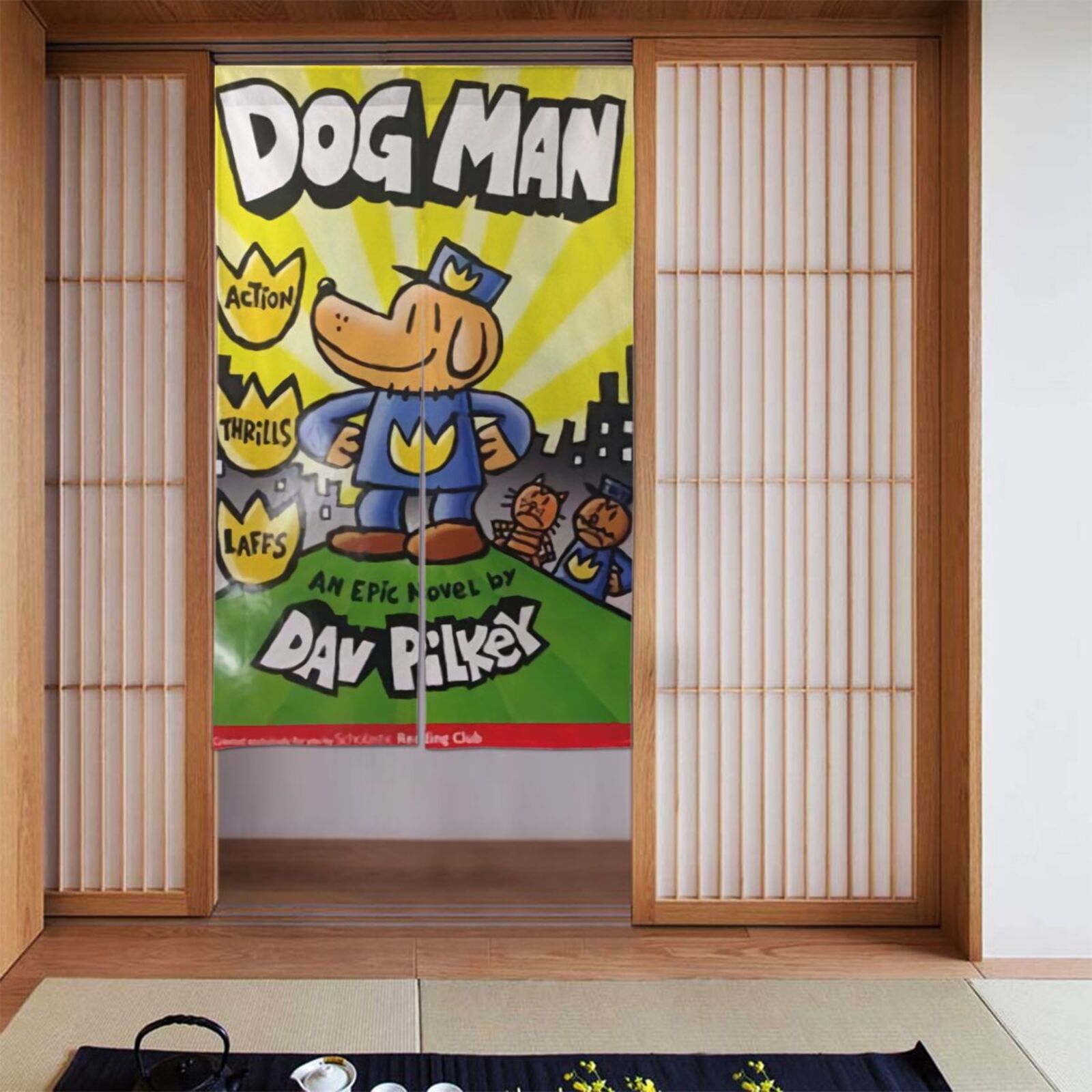 Curated visual reference: Fresh Look at Dog Man Custom Funny Photo Doorway Curtain Customized Personalized Japanese