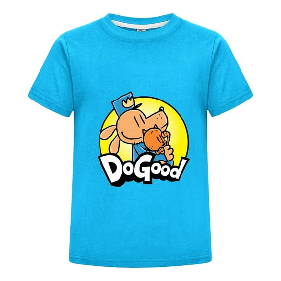 Dog Man Do Good Eating Pose Kids Boys Girls Shirt – Funny Comic Drumstick T-Shirt Tee Top for Little Readers