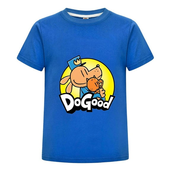 Dog Man Do Good Eating Pose Kids Boys Girls Shirt – Funny Comic Drumstick T-Shirt Tee Top for Little Readers
