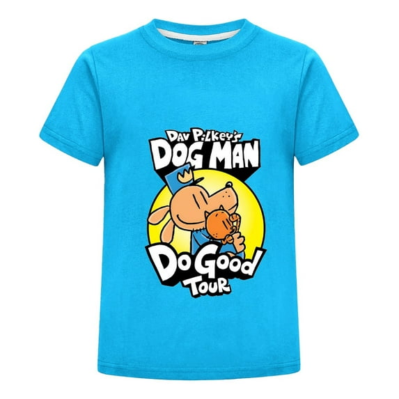 Dog Man Do Good Tour Promo Art Kids Boys Girls Graphic Tee – Soft Cotton Comic Book Hero T-Shirt Top