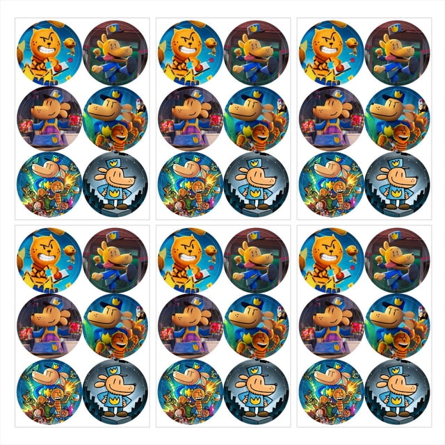 Dog Man Dogman Stickers Labels Birthday Party Favors Thank You Themed ...