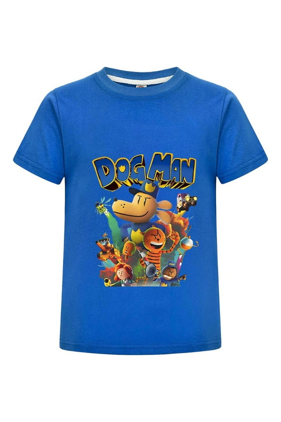 Dog Man Fire Squad Graphic Shirt for Kids – Boys Girls T-Shirt Tee Top with Bold Heroic Print