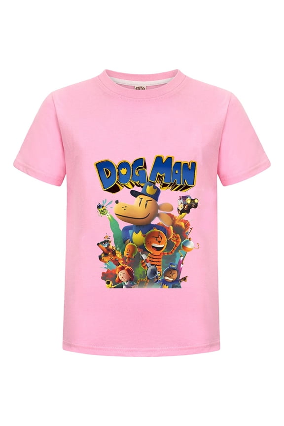 Dog Man Fire Squad Graphic Shirt for Kids – Boys Girls T-Shirt Tee Top with Bold Heroic Print