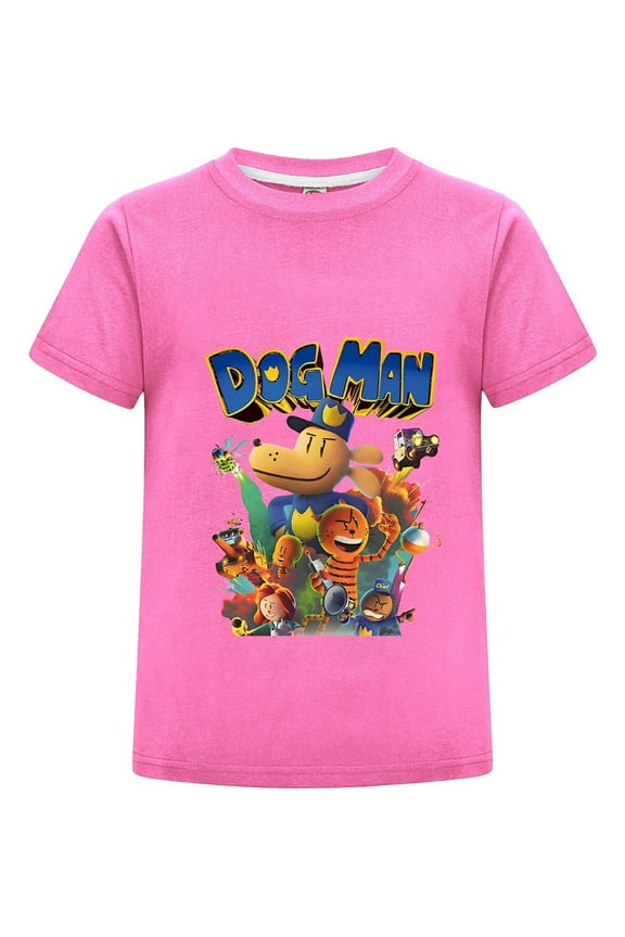 Dog Man Fire Squad Graphic Shirt for Kids – Boys Girls T-Shirt Tee Top with Bold Heroic Print