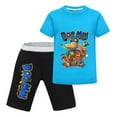 thumbnail image 1 of Dog Man Fire Squad Hero Graphic Kids Outfit Set – Boys Girls Short-Sleeve Graphic T-Shirt and Shorts 2-Piece Cartoon Clothing for Summer Play, Sleepwear, or Casual Wear, 1 of 3
