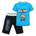 thumbnail image 1 of Dog Man Full Body Uniform Design Kids Outfit Set – Boys Girls Short-Sleeve Graphic T-Shirt and Shorts 2-Piece Cartoon Clothing for Summer Play, Sleepwear, or Casual Wear, 1 of 3