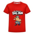 thumbnail image 1 of Dog Man Full Body Uniform Design Shirt for Kids – Boys Girls Short Sleeve Graphic Tee Top, 1 of 4